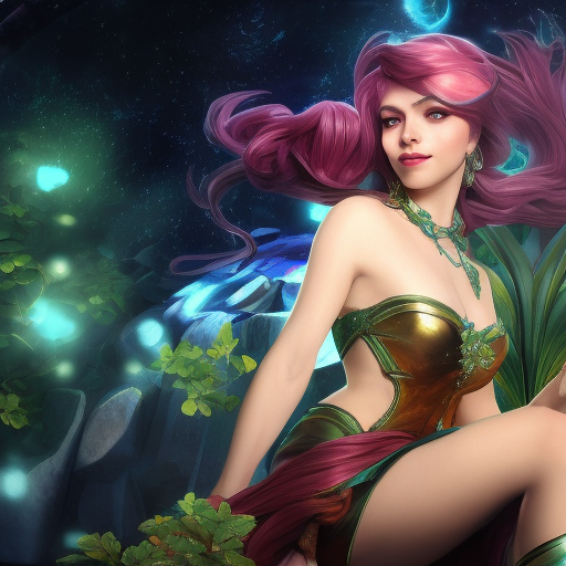 Cassiopeia from League of Legends, 8k, Highly Detailed, Alluring, Photo Realistic, Sharp Focus, Octane Render, Unreal Engine, Volumetric Lighting by Alphonse Mucha