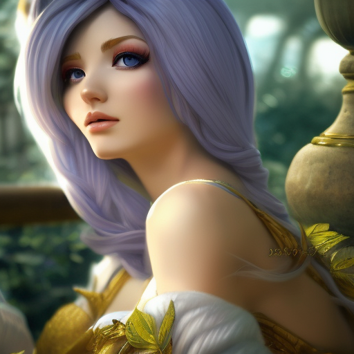 Janna from League of Legends, 8k, Highly Detailed, Alluring, Photo Realistic, Sharp Focus, Octane Render, Unreal Engine, Volumetric Lighting by Alphonse Mucha