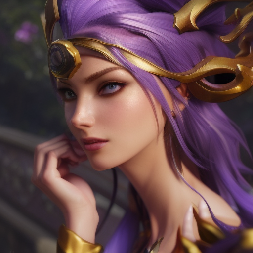 Karma from League of Legends, 8k, Highly Detailed, Alluring, Photo Realistic, Sharp Focus, Octane Render, Unreal Engine, Volumetric Lighting by Alphonse Mucha