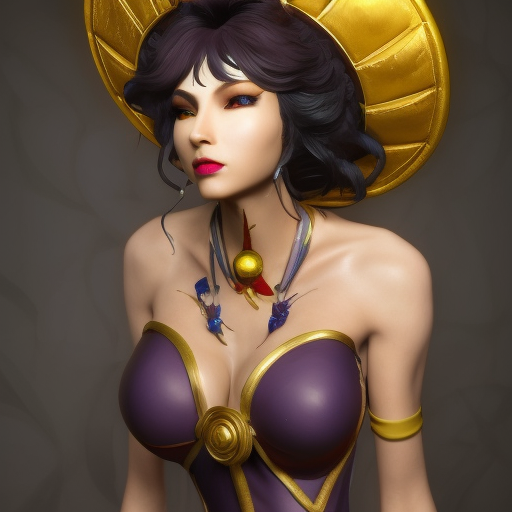 Leblanc from League of Legends, 8k, Highly Detailed, Alluring, Photo Realistic, Sharp Focus, Octane Render, Unreal Engine, Volumetric Lighting by Alphonse Mucha