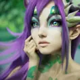 Neeko from League of Legends, 8k, Highly Detailed, Alluring, Photo Realistic, Sharp Focus, Octane Render, Unreal Engine, Volumetric Lighting by Alphonse Mucha