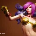 Vi from League of Legends, 8k, Highly Detailed, Alluring, Photo Realistic, Sharp Focus, Octane Render, Unreal Engine, Volumetric Lighting by Alphonse Mucha