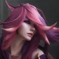 Xayah from League of Legends, 8k, Highly Detailed, Alluring, Photo Realistic, Sharp Focus, Octane Render, Unreal Engine, Volumetric Lighting by Alphonse Mucha