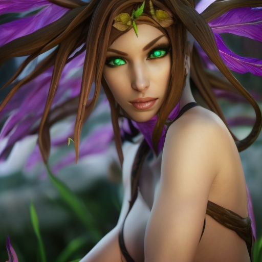 Zyra from League of Legends, 8k, Highly Detailed, Alluring, Photo Realistic, Sharp Focus, Octane Render, Unreal Engine, Volumetric Lighting by Alphonse Mucha