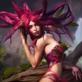 Zyra from League of Legends, 8k, Highly Detailed, Alluring, Photo Realistic, Sharp Focus, Octane Render, Unreal Engine, Volumetric Lighting by Alphonse Mucha