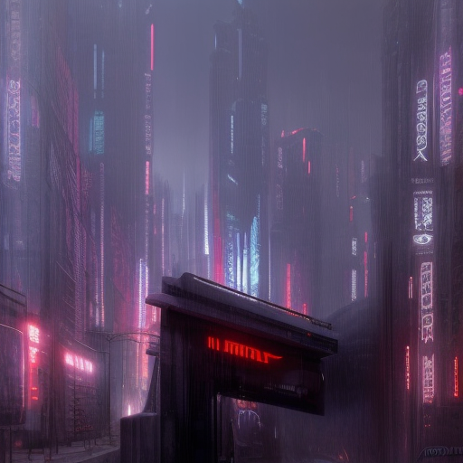 dark blade runner city, Dystopian, Digital Painting, Matte Painting, Photo Realistic, Octane Render, Unreal Engine, Volumetric Lighting by Wayne Barlowe