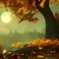 Portrait of a quiet fall we felled in the moonlight, Highly Detailed, Intricate, Cinematic Lighting, Unreal Engine, Radiant, Fantasy