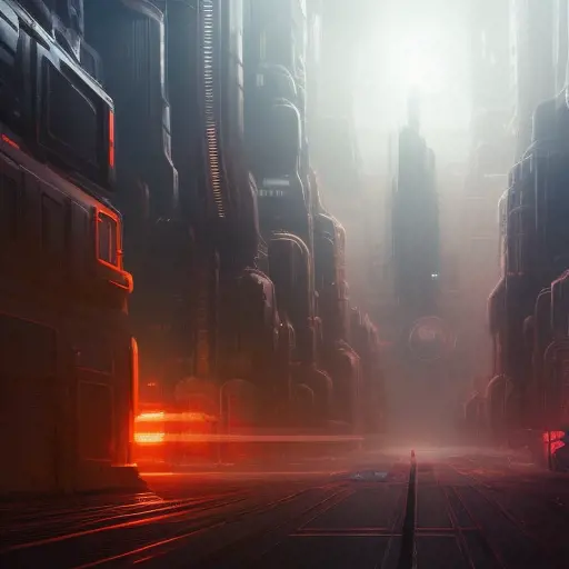Retrofuturistic city landscape in the style of The Expanse, Atmospheric, Highly Detailed, Intricate, Trending on Artstation, Stunning, Realistic, Unreal Engine, Dynamic Lighting, Radiant, Fantasy by Greg Rutkowski