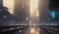 Futuristic city landscape in the style of Blade Runner, Atmospheric, Highly Detailed, Intricate, Stunning, Realistic, Octane Render, Unreal Engine, Volumetric Lighting, Concept Art