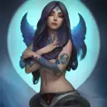Matte portrait of Irelia from League of Legends with tattoos, 8k, Highly Detailed, Powerful, Alluring, Artstation, Magical, Digital Painting, Photo Realistic, Sharp Focus, Volumetric Lighting, Concept Art by Alphonse Mucha