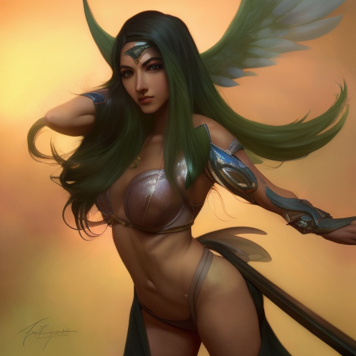 Matte portrait of Akali from League of Legends with wings, 8k, Highly Detailed, Powerful, Alluring, Artstation, Magical, Digital Painting, Photo Realistic, Sharp Focus, Volumetric Lighting, Concept Art by Stanley Artgerm Lau, Alphonse Mucha, Greg Rutkowski