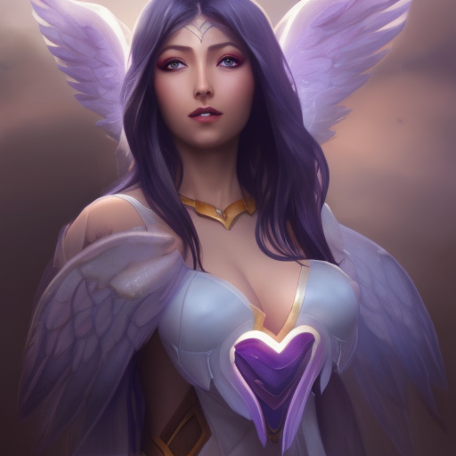 Matte portrait of Irelia from League of Legends with wings, 8k, Highly Detailed, Powerful, Alluring, Artstation, Magical, Digital Painting, Photo Realistic, Sharp Focus, Volumetric Lighting, Concept Art by Stanley Artgerm Lau, Alphonse Mucha, Greg Rutkowski
