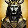 Northern God Loki, Highly Detailed, Egyptian Mythology, Gothic and Fantasy, Magical, Goth, Gothic, Southern Gothic, Small Nose, Smiling, Thunder Clouds