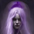Matte portrait of a purple ghost from Elden Ring, 4k, Highly Detailed, Hyper Detailed, Powerful, Artstation, Vintage Illustration, Digital Painting, Sharp Focus, Smooth, Concept Art by Stanley Artgerm Lau, Alphonse Mucha, Greg Rutkowski