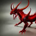 a red dragon with  yellow eyes, 4k, HD, High Definition, Highly Detailed, Horns, Soft Details, Realistic, Realism, Dreadful, Muscular
