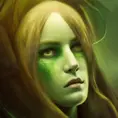 Alluring Matte portrait of a green ghost from Elden Ring, 4k, Highly Detailed, Digital Painting, Sharp Focus, Smooth, Volumetric Lighting by Alphonse Mucha