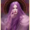 Alluring Matte portrait of a purple female ghost from Elden Ring, 4k, Highly Detailed, Digital Painting, Sharp Focus, Smooth, Volumetric Lighting by Alphonse Mucha