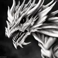a whitr dragon with  black eyes, 4k, HD, High Definition, Highly Detailed, Soft Details, Wings, Realistic, Realism, Dreadful, Muscular