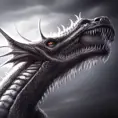 a whitr dragon with  black eyes, 4k, HD, High Definition, Highly Detailed, Horns, Small Eyes, Soft Details, Strong Jaw, Realistic, Realism, Dreadful, Muscular