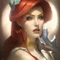 Matte portrait of Miss Fortune from League of Legends with tattoos, 8k, Highly Detailed, Powerful, Alluring, Artstation, Magical, Digital Painting, Photo Realistic, Sharp Focus, Volumetric Lighting, Concept Art by Stanley Artgerm Lau, Alphonse Mucha, Greg Rutkowski