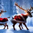 Closeup of Santa Claus's xmas reindeers, 8k, Highly Detailed, Powerful, Artstation, Magical, Digital Painting, Photo Realistic, Sharp Focus, Volumetric Lighting, Concept Art by Stanley Artgerm Lau, Alphonse Mucha, Greg Rutkowski