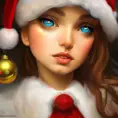 Closeup portrait of a beautiful Christmas Elf in the style of Stefan Kostic, 8k, Highly Detailed, Powerful, Alluring, Artstation, Magical, Photo Realistic, Sharp Focus, Volumetric Lighting, Concept Art by Alphonse Mucha