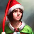 Closeup portrait of a beautiful Christmas Elf in the style of Stefan Kostic, 8k, Highly Detailed, Powerful, Alluring, Artstation, Magical, Photo Realistic, Sharp Focus, Volumetric Lighting, Concept Art by Greg Rutkowski