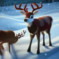 Matte portrait of Rudolph the red nosed reindeer in winter, 8k, Highly Detailed, Magical, Photo Realistic, Sharp Focus, Volumetric Lighting by Stanley Artgerm Lau