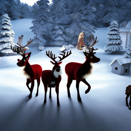 Matte portrait of Santa Claus and reindeers in winter, 8k, Highly Detailed, Magical, Photo Realistic, Sharp Focus, Volumetric Lighting by Stanley Artgerm Lau
