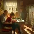 A Christmas miracle in the style of Stefan Kostic, 8k, Highly Detailed, Magical, Photo Realistic, Sharp Focus, Volumetric Lighting by Stanley Artgerm Lau, Alphonse Mucha, Greg Rutkowski
