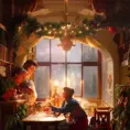 A Christmas miracle in the style of Stefan Kostic, 8k, Highly Detailed, Magical, Photo Realistic, Sharp Focus, Volumetric Lighting by Stanley Artgerm Lau, Alphonse Mucha, Greg Rutkowski