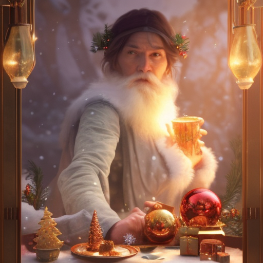 A Christmas miracle, 8k, Highly Detailed, Magical, Photo Realistic, Sharp Focus, Volumetric Lighting by Stanley Artgerm Lau, Alphonse Mucha, Greg Rutkowski