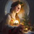 A Christmas miracle, 8k, Highly Detailed, Magical, Photo Realistic, Sharp Focus, Volumetric Lighting, Fantasy by Stanley Artgerm Lau, Alphonse Mucha, Greg Rutkowski