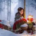 A Christmas Miracle, 8k, Highly Detailed, Magical, Stunning, Photo Realistic, Sharp Focus, Volumetric Lighting, Fantasy by Stanley Artgerm Lau, Alphonse Mucha, Greg Rutkowski