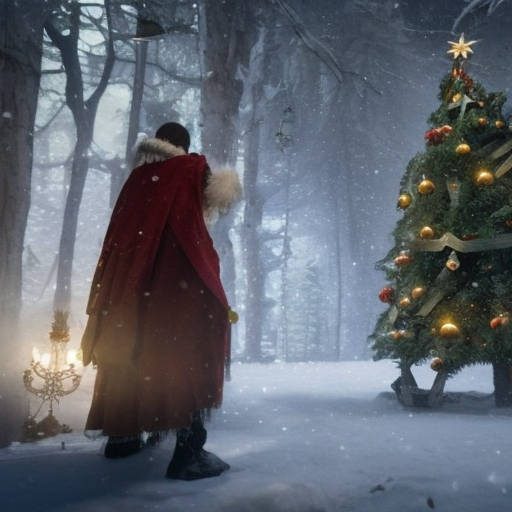 The spirit of Christmas, 8k, Highly Detailed, Magical, Stunning, Photo Realistic, Sharp Focus, Volumetric Lighting, Fantasy by Greg Rutkowski