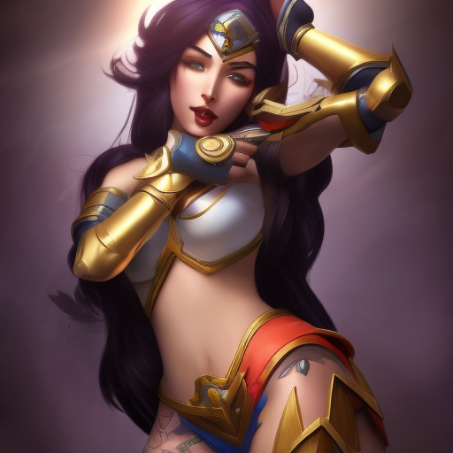 Matte portrait of Sivir from League of Legends with tattoos, 8k, Highly Detailed, Powerful, Alluring, Artstation, Magical, Digital Painting, Photo Realistic, Sharp Focus, Volumetric Lighting, Concept Art by Alphonse Mucha