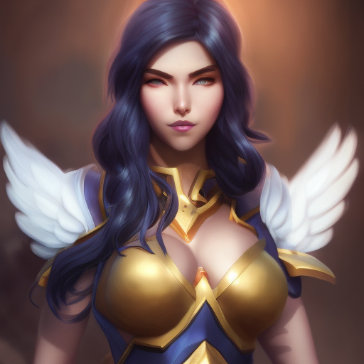 Alluring matte portrait of Sivir from League of Legends with wings, 8k, Highly Detailed, Artstation, Photo Realistic, Sharp Focus, Volumetric Lighting, Concept Art, Fantasy by Stanley Artgerm Lau, Alphonse Mucha
