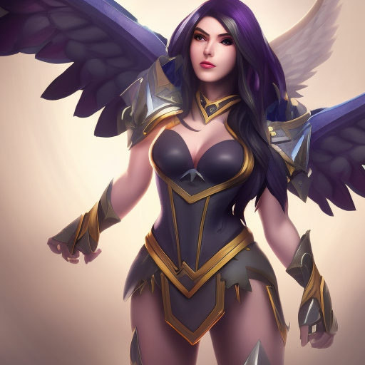 Alluring matte portrait of Sivir from League of Legends with wings, 8k, Highly Detailed, Artstation, Photo Realistic, Sharp Focus, Volumetric Lighting, Concept Art, Fantasy by Stanley Artgerm Lau