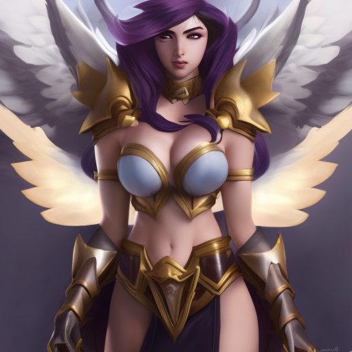 Alluring matte portrait of Sivir from League of Legends with wings, 8k, Highly Detailed, Artstation, Photo Realistic, Sharp Focus, Volumetric Lighting, Concept Art, Fantasy by Stanley Artgerm Lau
