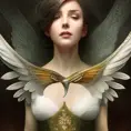 Alluring matte portrait of a beautiful Fiora with wings, 8k, Highly Detailed, Intricate, Half Body, Realistic, Sharp Focus, Volumetric Lighting, Fantasy, Elegant by Stanley Artgerm Lau, Alphonse Mucha, WLOP