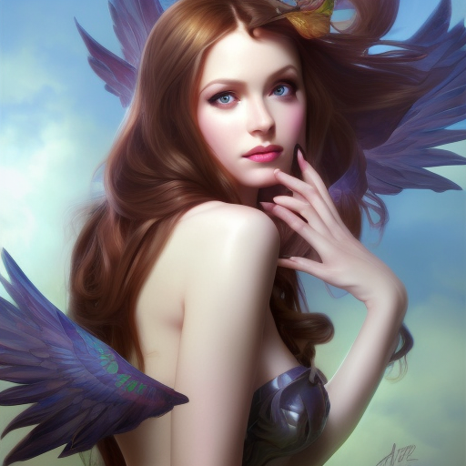 Alluring matte portrait of a beautiful Miss Fortune with wings, 8k, Highly Detailed, Intricate, Half Body, Realistic, Sharp Focus, Volumetric Lighting, Fantasy, Elegant by Stanley Artgerm Lau, Alphonse Mucha, WLOP