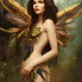 Alluring matte portrait of a beautiful Nidalee with wings wearing feathers, 8k, Highly Detailed, Intricate, Half Body, Realistic, Sharp Focus, Volumetric Lighting, Fantasy, Elegant by Stanley Artgerm Lau, Alphonse Mucha, WLOP