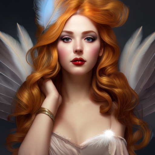 Alluring matte portrait of a beautiful Miss Fortune wearing feathers, 8k, Highly Detailed, Intricate, Half Body, Realistic, Sharp Focus, Volumetric Lighting, Fantasy, Elegant by Stanley Artgerm Lau, Alphonse Mucha, WLOP