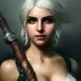 Alluring matte portrait of a beautiful Ciri in The WItcher3 style, 8k, Highly Detailed, Intricate, Half Body, Realistic, Sharp Focus, Volumetric Lighting, Fantasy, Elegant by Stanley Artgerm Lau, Alphonse Mucha, WLOP