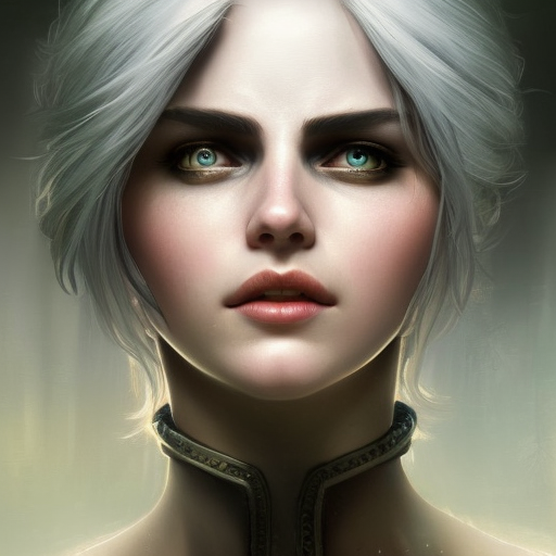 Alluring matte portrait of a beautiful Ciri in The WItcher3 style, 8k, Highly Detailed, Intricate, Half Body, Realistic, Sharp Focus, Volumetric Lighting, Fantasy, Elegant by Stanley Artgerm Lau, Alphonse Mucha, WLOP