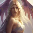 Alluring matte portrait of a beautiful Kayle from League of Legends, 8k, Highly Detailed, Intricate, Half Body, Realistic, Sharp Focus, Volumetric Lighting, Fantasy by Stanley Artgerm Lau, Alphonse Mucha, WLOP