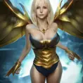 Alluring portrait of a beautiful winged Kayle from League of Legends, 8k, Highly Detailed, Half Body, Photo Realistic, Sharp Focus, Octane Render, Unreal Engine, Volumetric Lighting, Fantasy by Stanley Artgerm Lau