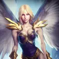 Alluring portrait of a beautiful winged Kayle from League of Legends, 8k, Highly Detailed, Half Body, Photo Realistic, Sharp Focus, Octane Render, Unreal Engine, Volumetric Lighting, Fantasy by Stanley Artgerm Lau