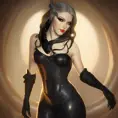 Alluring matte portrait of a beautiful Camille from League of Legeneds wearing black leather, 8k, Highly Detailed, Intricate, Half Body, Realistic, Sharp Focus, Volumetric Lighting, Fantasy, Elegant by Stanley Artgerm Lau, Alphonse Mucha, WLOP