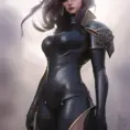 Alluring matte portrait of a beautiful Leona from League of Legeneds wearing black leather, 8k, Highly Detailed, Intricate, Half Body, Realistic, Sharp Focus, Volumetric Lighting, Fantasy, Elegant by Stanley Artgerm Lau, Alphonse Mucha, WLOP